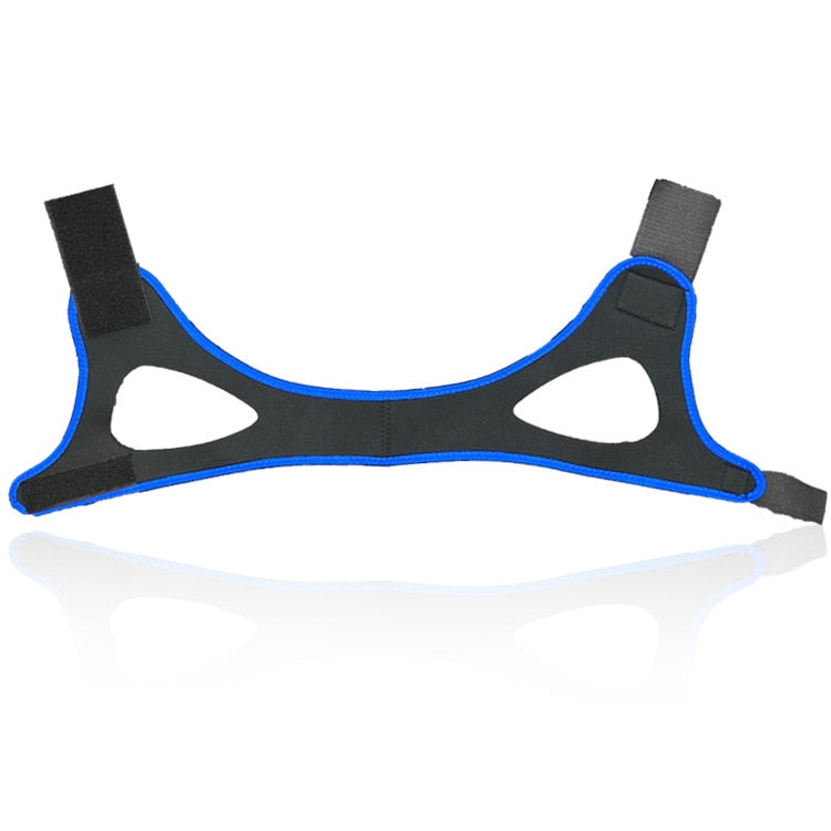 Anti-Snoring Chin Strap-for Sleep Apnea, Adjustable and Breathable Chin Strap for Cpap Users, Effective Snoring Solution to Stop Snoring for Men and Women (Blue and Black/Black)