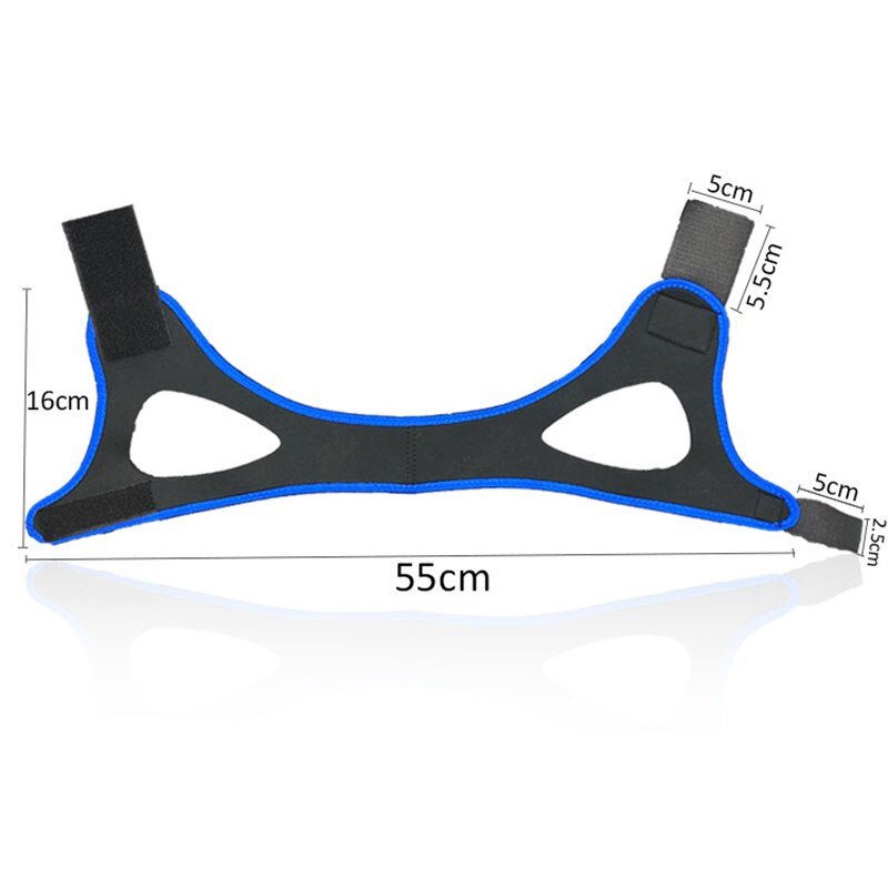 Anti-Snoring Chin Strap-for Sleep Apnea, Adjustable and Breathable Chin Strap for Cpap Users, Effective Snoring Solution to Stop Snoring for Men and Women (Blue and Black/Black)