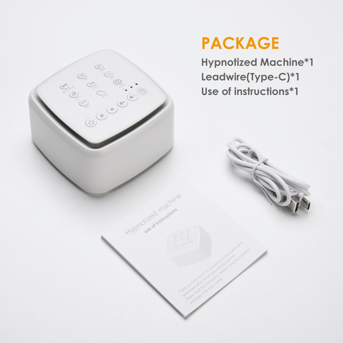 White Noise Machine Type-c Rechargeable Timed Shutdown Sleep Sound Machine For Sleeping Relaxation For Baby Adult Office Travel