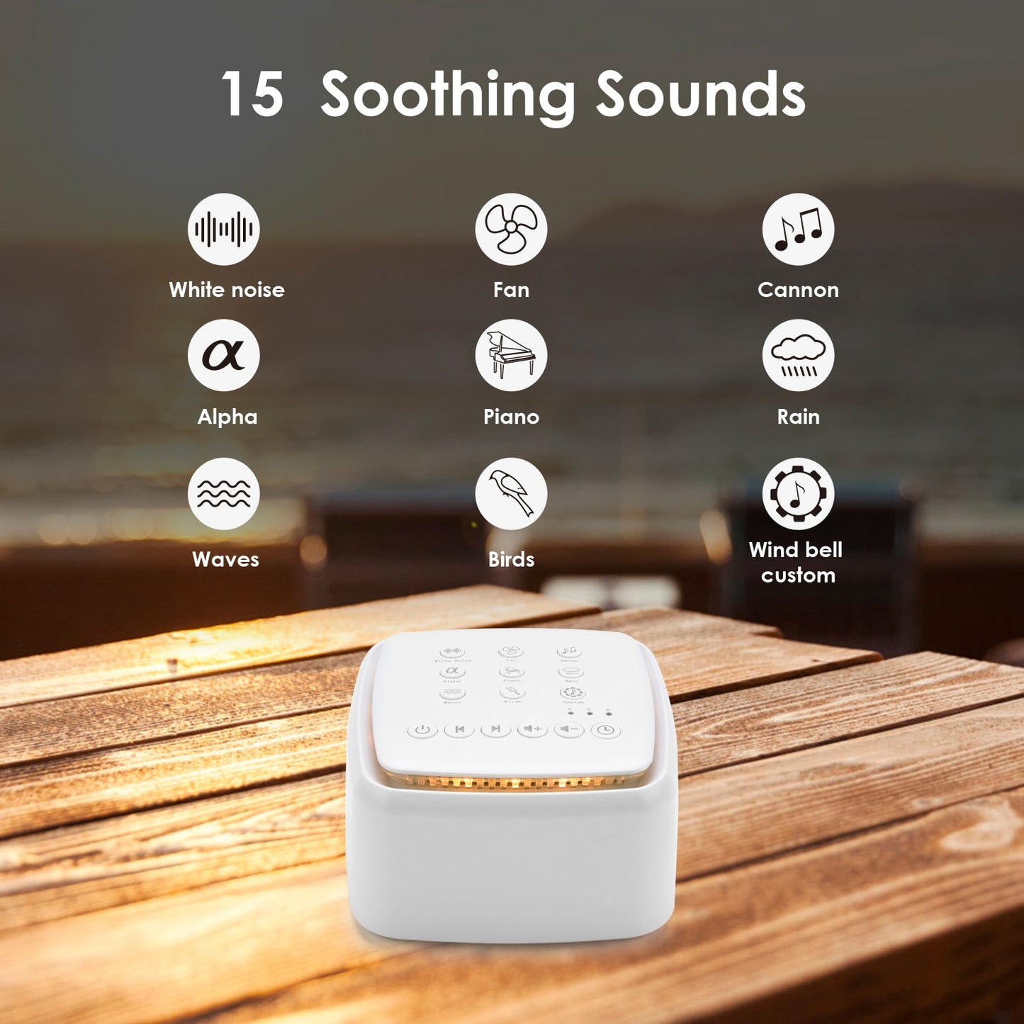 White Noise Machine Type-c Rechargeable Timed Shutdown Sleep Sound Machine For Sleeping Relaxation For Baby Adult Office Travel